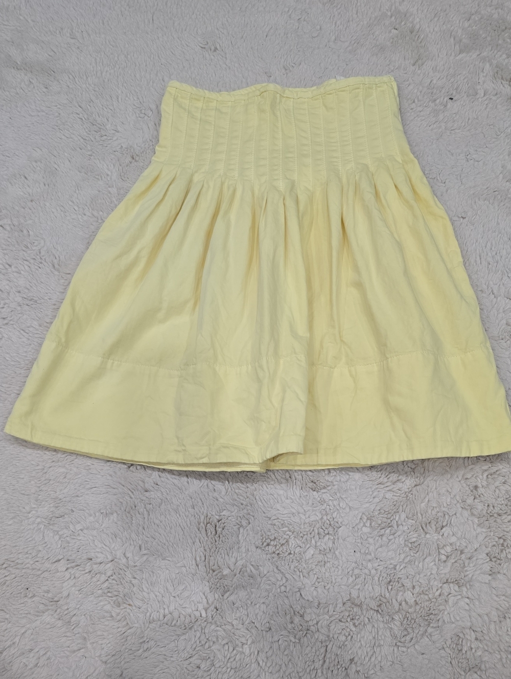 We The Free Pale Yellow Smocked A-Line Skirt